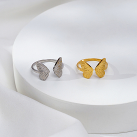 Регулируемые открытые манжеты-кольца-бабочки из нержавеющей стали для женщин