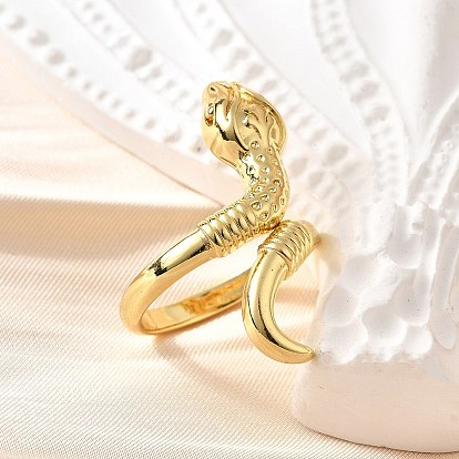 Латунные кольца-манжеты для женщин, змея, стойки покрытие, долговечный, без свинца и без кадмия