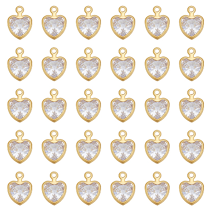 80подвески из латуни с микропаве из кубического циркония, золотые