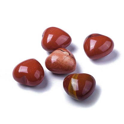 Pierre d'amour de coeur de jaspe rouge naturel, pierre de palme de poche pour équilibrer le reiki