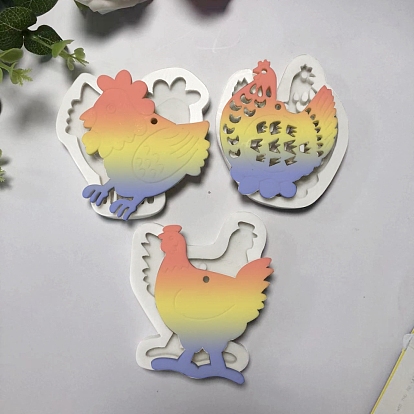Easter Hen Shape Silicone Pendant Molds, For Resin Casting Molds, for UV Resin, Epoxy Resin Easter Jewelry Making