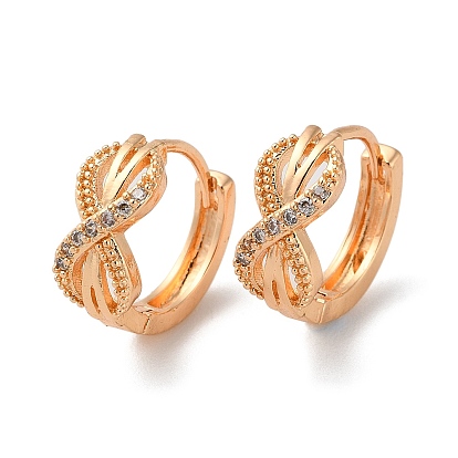 Brass Hoop Earrings with Rhinestone, Bowknot