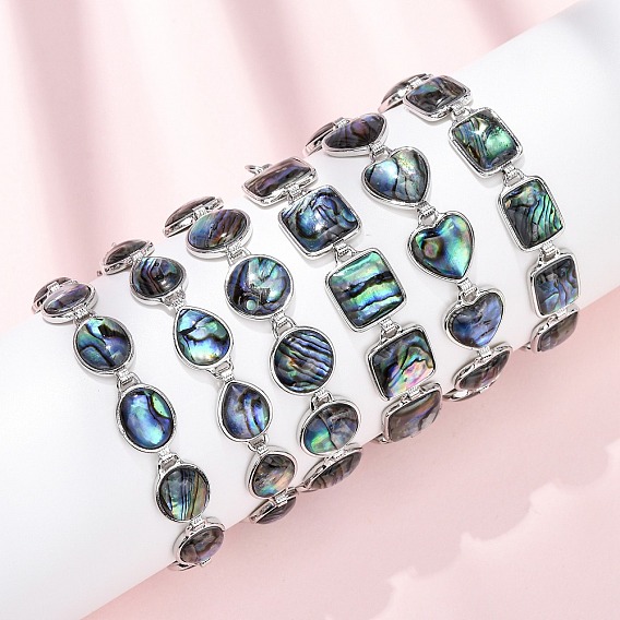 Браслеты из латунных ракушек-абалонов, стойки покрытие