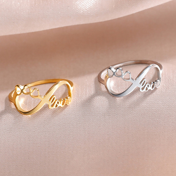 201 кольца для пальцев из нержавеющей стали для женщин, бесконечность