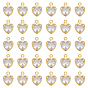 80 piezas de dijes de zirconia cúbica micro pavé de latón, dorado