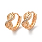 Brass Hoop Earrings with Rhinestone, Bowknot
