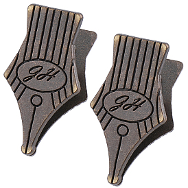 1 Пара зажимов из цинкового сплава в форме пера, для бумажного документа, школьные офисные принадлежности