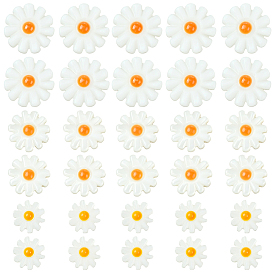 30 шт 3 стили натуральные пресноводные бусины из ракушек, цветок, с желтой эмалью