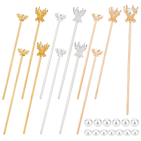 Kit de fabrication de bâtonnets à cheveux en forme de fleur, y compris les résultats de bâton de cheveux en alliage, perles de perles en plastique acrylique et abs