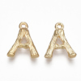 Alloy Pendants, Cadmium Free & Nickel Free & Lead Free, Alphabet, Real 18K Gold Plated