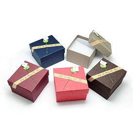 24 cajas de regalo de joyería, caja de regalo de papel de cartón relleno de  algodón, cajas de regalo a granel, collar, aretes, pulsera, anillo con
