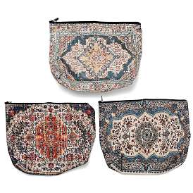 Богемные льняные клатчи с цветочным принтом и застежкой-молнией для хранения вещей, макияж сумки, прямоугольные