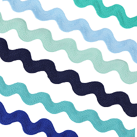 12 ярдов 6 цветов полиэстеровой ленты с волнистой бахромой, волнистая кружевная отделка, для шитья одежды и художественного оформления