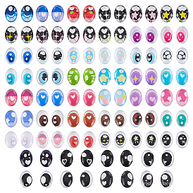 1 пакет стеклянные кабошоны, глаз