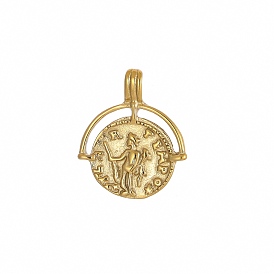 304 подвески из нержавеющей стали, римско-греческие монетные амулеты, ионное покрытие (ip)