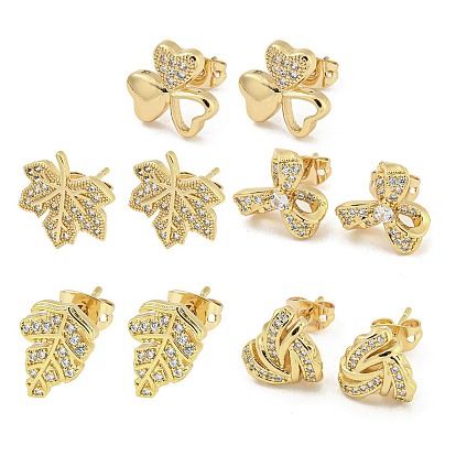 Латунные микро проложить кубического циркония уха шпильки, реальный 18 k позолоченный