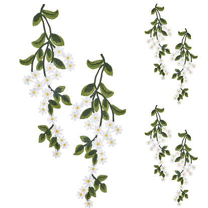 4пары приклеивают утюгом цветочные лоскуты на ткань, аппликации из полиэстера, швейные украшения