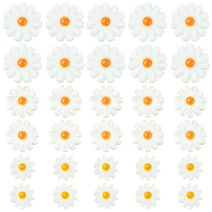 30 шт 3 стили натуральные пресноводные бусины из ракушек, цветок, с желтой эмалью