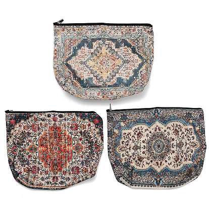 Богемные льняные клатчи с цветочным принтом и застежкой-молнией для хранения вещей, макияж сумки, прямоугольные