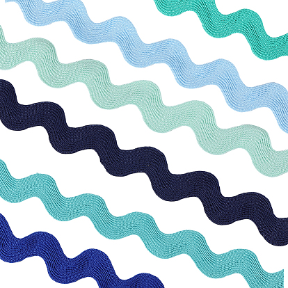 12 ярдов 6 цветов полиэстеровой ленты с волнистой бахромой, волнистая кружевная отделка, для шитья одежды и художественного оформления