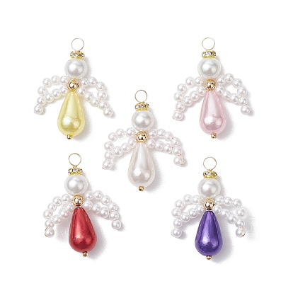 5Подвески из стеклянного жемчуга, с золотой медной проволокой, угол