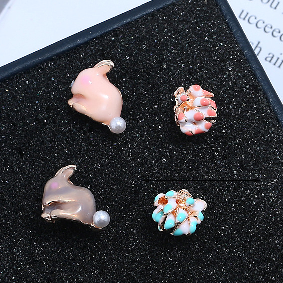 Элегантные серьги-гвоздики из цинкового сплава в виде цветка кролика для женщин