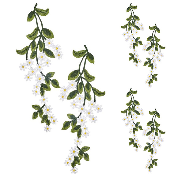 4пары приклеивают утюгом цветочные лоскуты на ткань, аппликации из полиэстера, швейные украшения