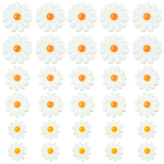 30 шт 3 стили натуральные пресноводные бусины из ракушек, цветок, с желтой эмалью