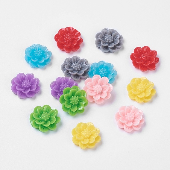 Resin Cabochon, Flower, 15x6mm