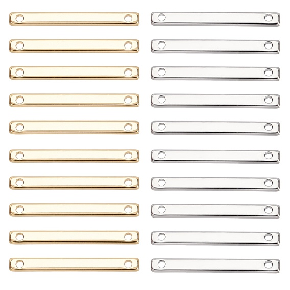 Brass Links Connectors, Nickel Free, Rectangle