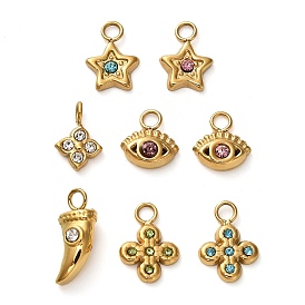 304 подвески из нержавеющей стали, со стразами, золотые