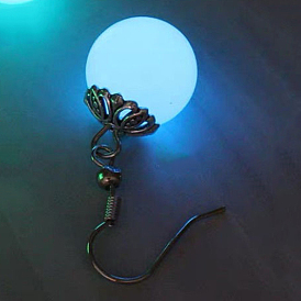 Светящиеся круглые серьги с подвесками, светящиеся в темноте серьги из сплава для рюкзака, античное серебро