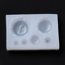 DIY Pendants Silicone Molds, Resin Casting Pendant Molds, For UV Resin, Epoxy Resin Jewelry Making, Round & Star