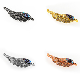 New abalone shell wings CZ jewelry connector angel wings wing jewelry diy micro-set accessories