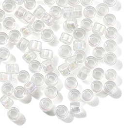 10 g стеклянный бисер, непрозрачные радужные цвета , цилиндр