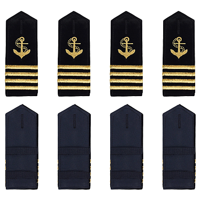 4 пары эполет из полиэфирного волокна, прямоугольные