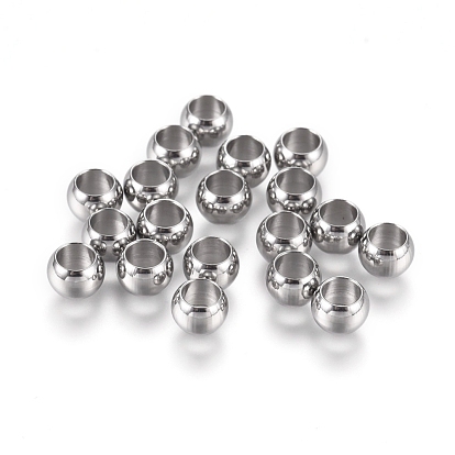 316 Surgical Stainless Steel Beads, Rondelle