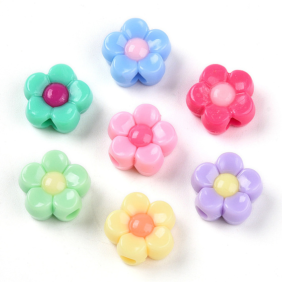 Двухцветные непрозрачные акриловые бусины, цветок