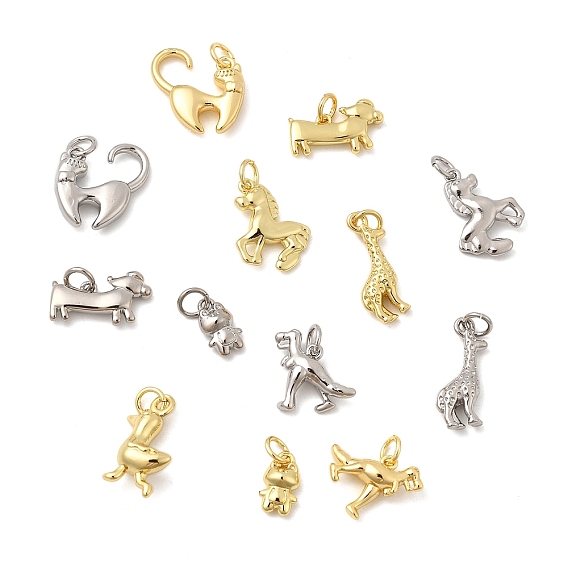 Латунные подвески, долговечный, без свинца и без кадмия, стойки покрытие, с целью перехода в кольце, настоящий 18k позолоченный/платиновый