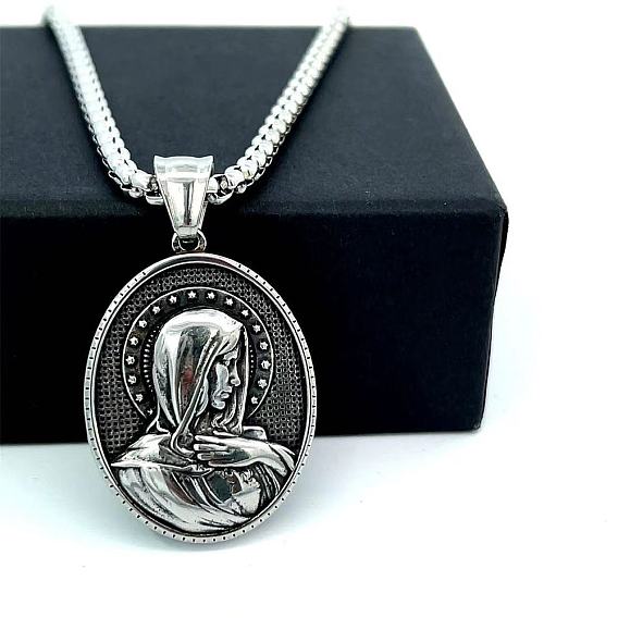 Греческая мифология нержавеющая сталь кулон Дева Мария ожерелья для мужчин
