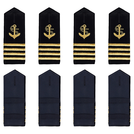 4 пары эполет из полиэфирного волокна, прямоугольные