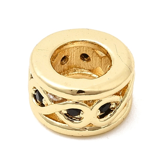 Латунь проложить прозрачный кубический цирконий европейские бусины, бусины с большим отверстием, без свинца и без кадмия, долговечный