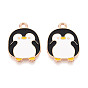 Подвески из сплава и эмали, пингвин, без кадмия и без свинца, золотые