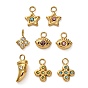 304 подвески из нержавеющей стали, со стразами, золотые