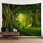 Fantasy Polyester Forest Tree Wall Hanging Tapestry, Nature Green Tapestry for Bedroom Living Room Decoration, Rectangle