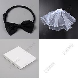 Adjustable Polyester Dog Collar & Wedding Bride Veil Sets