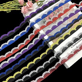 Polyester Lace Trim, Embroidered Trim Ribbons, for Sewing or Craft Decoration, Fan