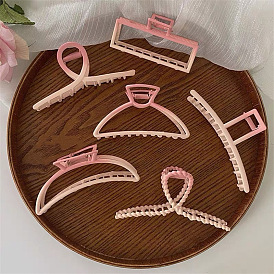 Gradient Pink Metal Hair Clip for Women, Large Size Claw Clamp Shark Hairpin Headwear