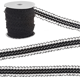 1 рулон трикотажной лески нейлоновая эластичная кружевная отделка, Эластичная цветочная кружевная лента для шитья украшения, с пластиковыми катушками для ниток 1ПК