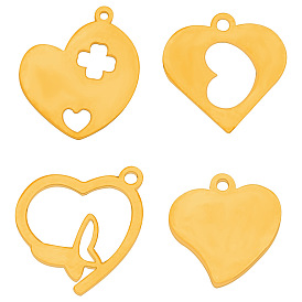 Stainless Steel Charms, Laser Cut, Heart Charm